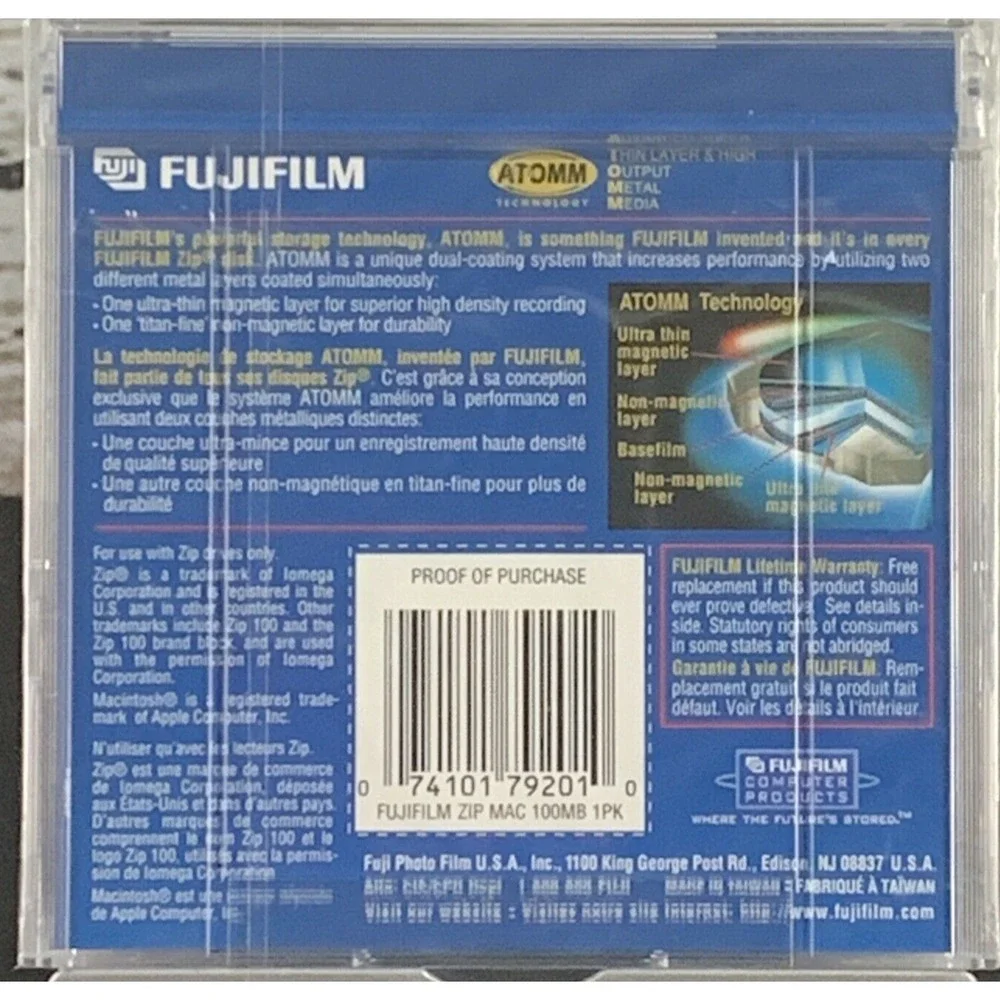 Fuji Film 100 MB Mac‎ Formatted Zip Disk FujiFilm Unopened New Sealed